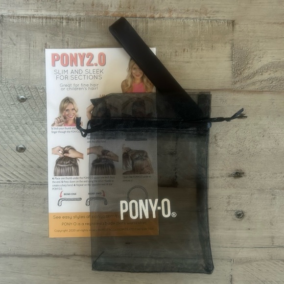 PONY-O Hair Tie Band Clip * Dark Brown Slim 2.0 XL * For thick Hair - Picture 1 of 1